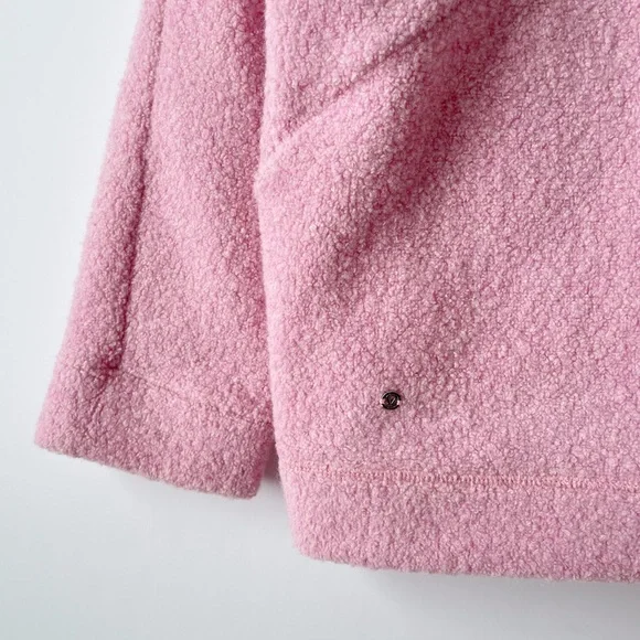 lululemon  so sherpa hooded fleece jacket in heathered pink haze, size 4 - Picture 12 of 14